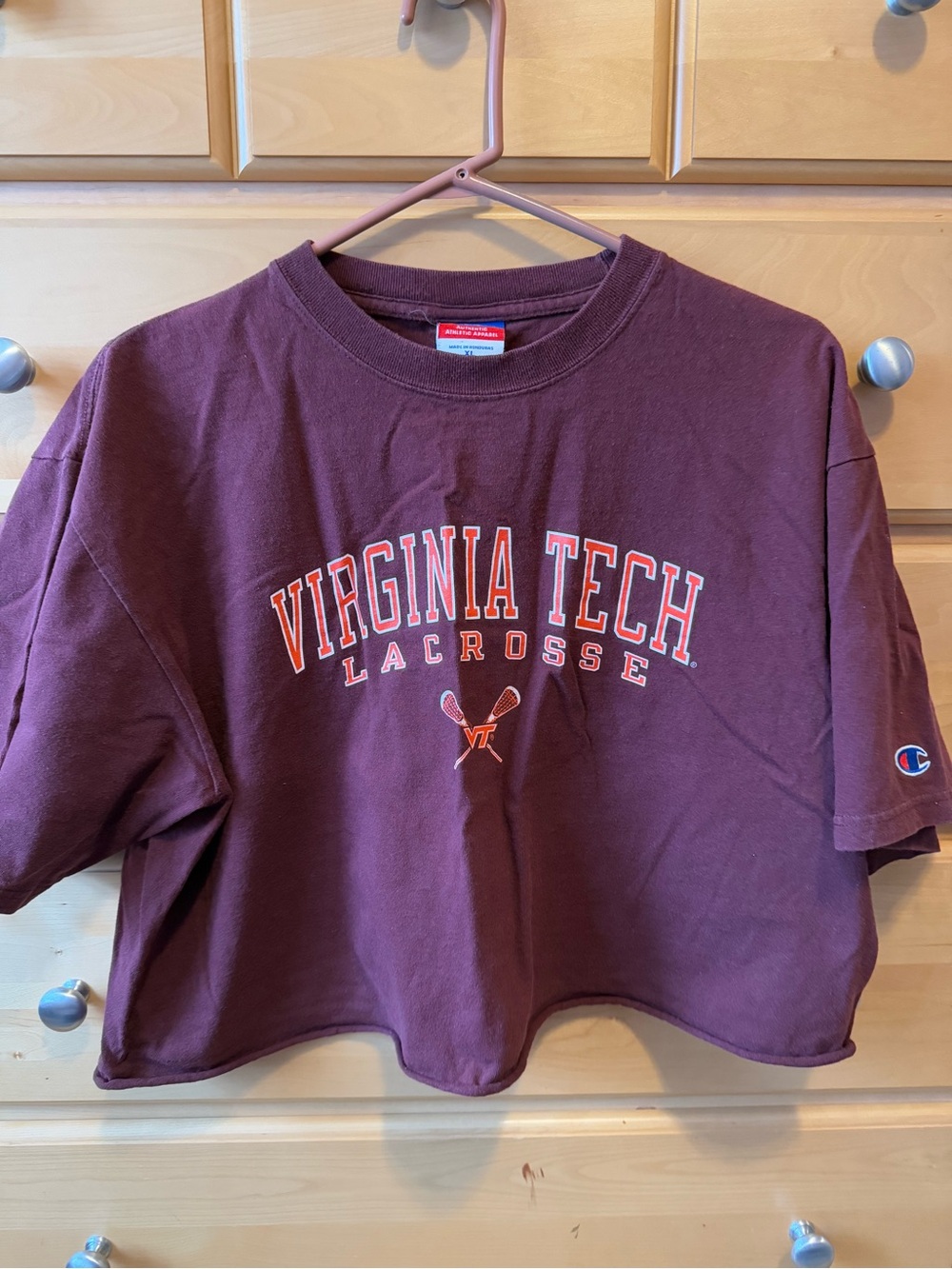 Champion Virginia Tech Lacrosse Cropped Graphic Tee